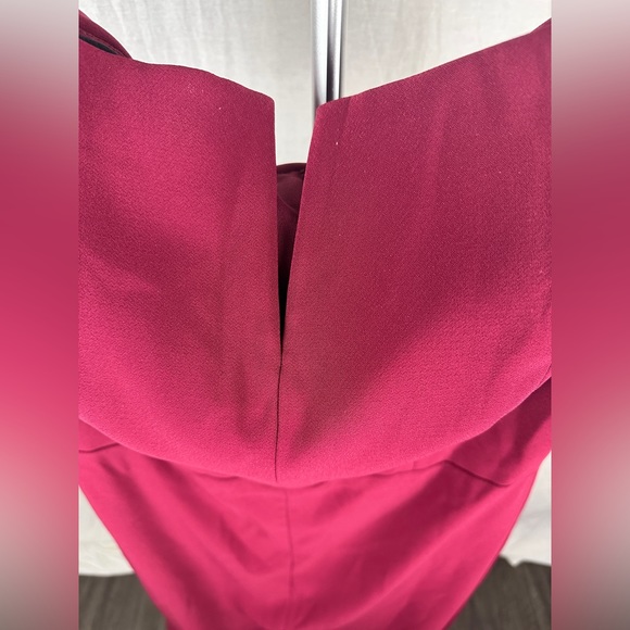 Dessy Collection Burgundy Off-The-Shoulder Notch Trumpet Gown Size 12 NWT - Picture 9 of 17